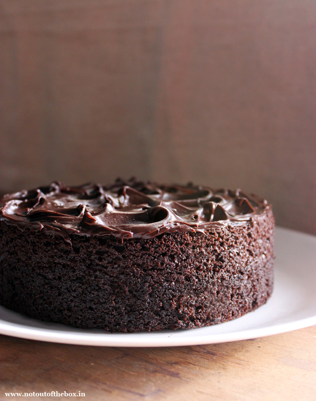 Eggless Dark Chocolate Cake