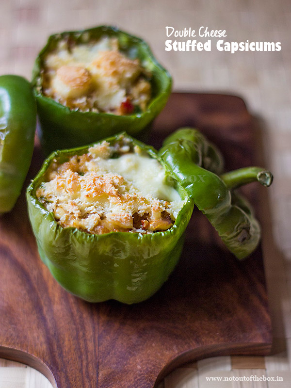 Double Cheese Stuffed Capsicums