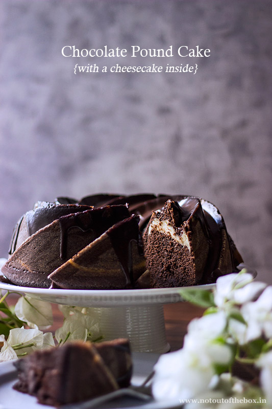 Chocolate Pound Cake {with a cheesecake inside}