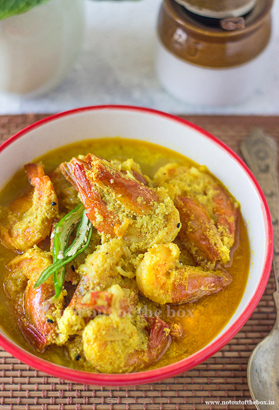 Shorshe Narkel Chingri / Mustard Coconut Prawn Curry