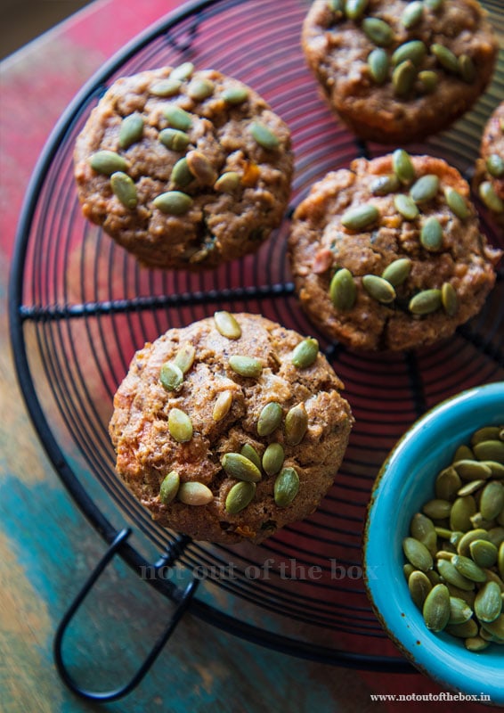 Eggless Savoury Wheat Flour Protein Muffins | Not Out Of The Box