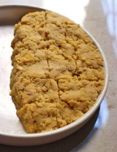  cut into big squares or diamonds while warm