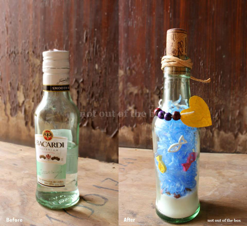 Makeover of a Bacardi bottle