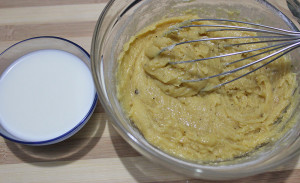 Milk and cake batter