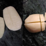 how to cut Potato for Ghugni