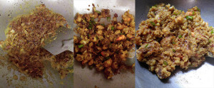 Steps of making the croquette filling
