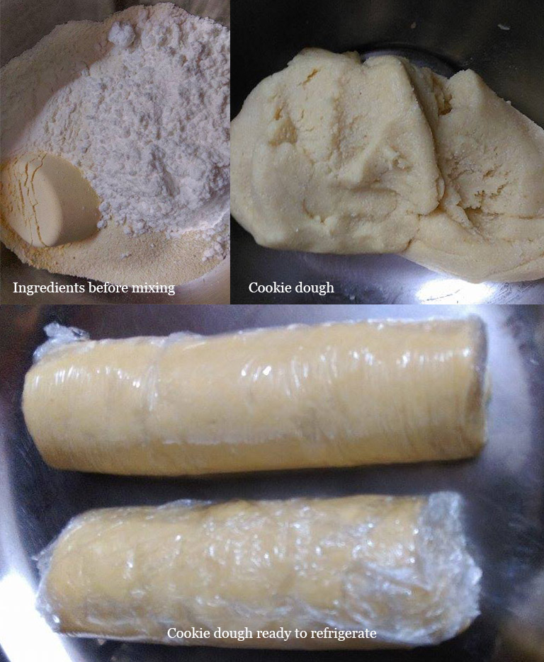 Steps for making and freezing the cookie dough