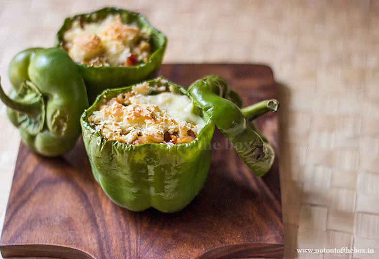 Double Cheese Stuffed Capsicums