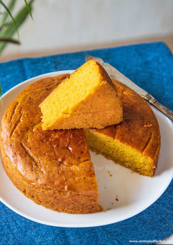 Eggless Cardamom Mango Cake