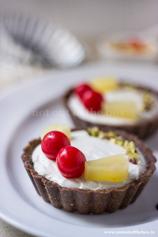 No bake Cream Cheese Tart (made with RiteBite Max Protein Nutrition Bar)