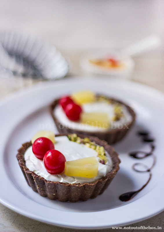 No bake Cream Cheese Tart (made with RiteBite Max Protein Nutrition Bar)
