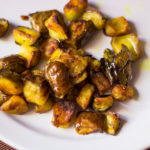 Fried eggplant cubes