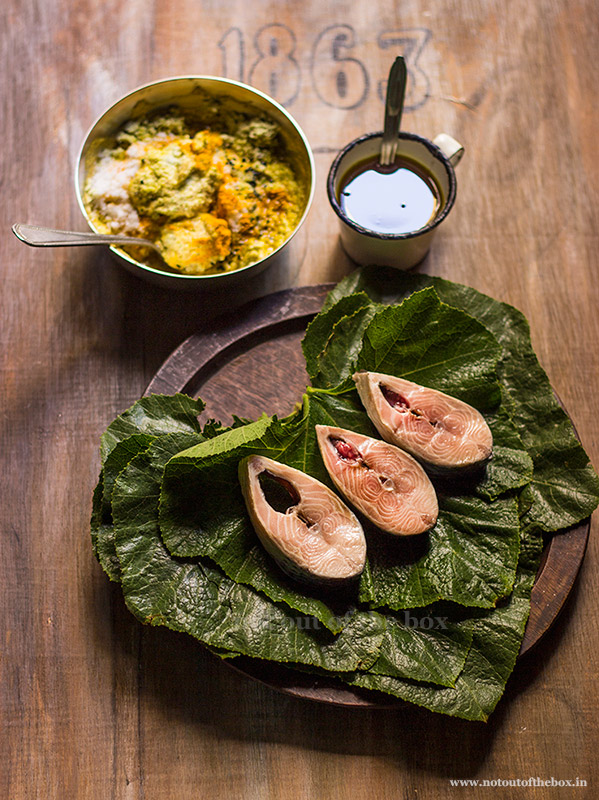 Ingredients for Kumro patai Ilish