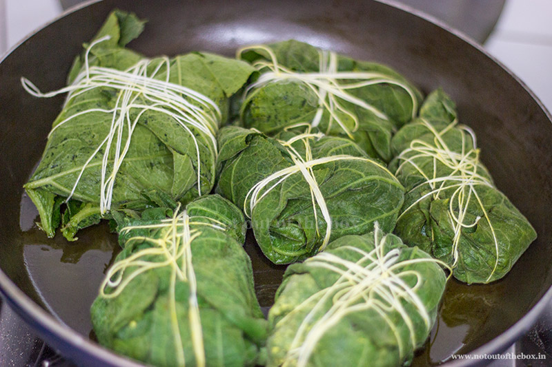 Kumro patai Ilish paturi/parcels are ready to cook